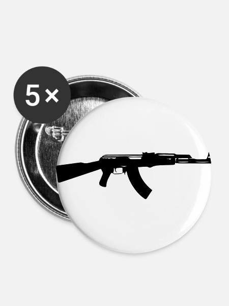 ak47 - Buttons klein 25 mm (5er Pack) - Weiß