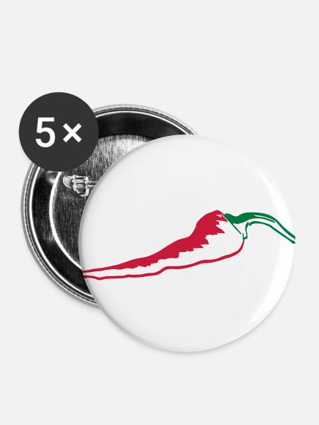 Chillie - Buttons klein 25 mm (5er Pack) - Weiß