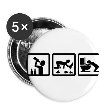 party - Buttons klein 25 mm (5er Pack) - Weiß - Vorne