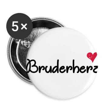 für den Bruder - bruderherz - Buttons klein 25 mm (5er Pack) - Weiß - Vorne