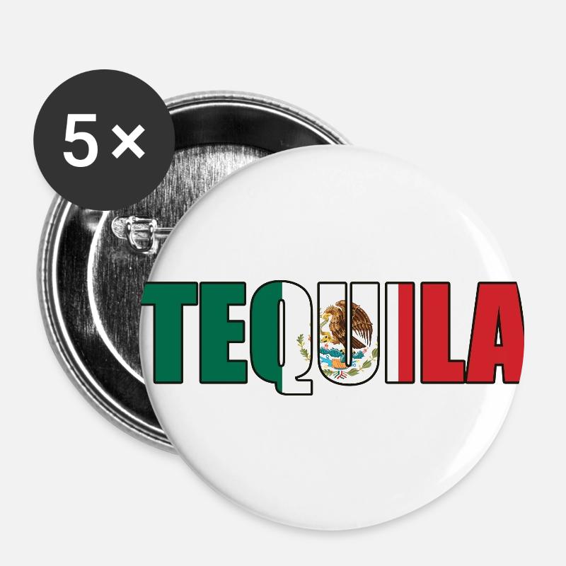 Tequila - Buttons klein 25 mm (5er Pack) - Weiß
