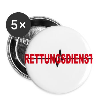 Rettungsdienst mit EKG - Buttons klein 25 mm (5er Pack) - Weiß - Vorne