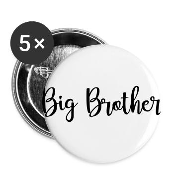 grand frère - Lot de 5 petits badges (25 mm) - blanc - Devant