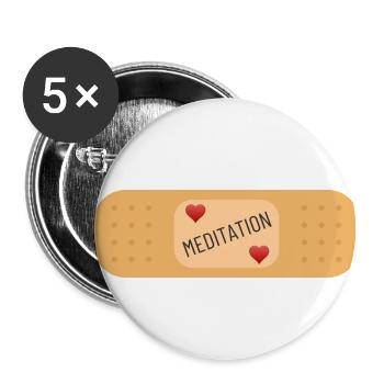 Meditation heals wounds - Buttons small 1''/25 mm (5-pack) - white - Front