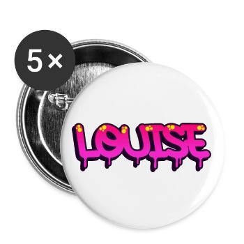 Graffiti First Name Louise - Buttons small 1''/25 mm (5-pack) - white - Front