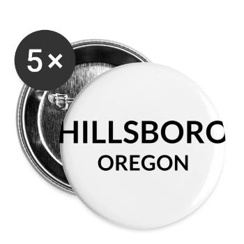 Hillsboro Oregon USA - Buttons klein 25 mm (5er Pack) - Weiß - Vorne