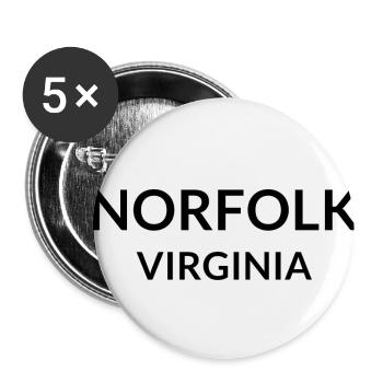 Norfolk Virginia USA - Buttons klein 25 mm (5er Pack) - Weiß - Vorne