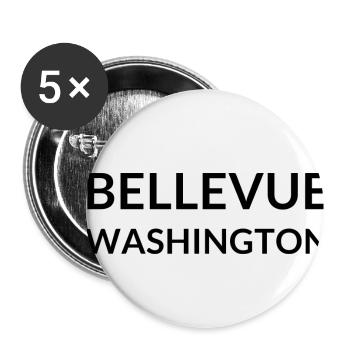 Bellevue Washington USA - Buttons klein 25 mm (5er Pack) - Weiß - Vorne