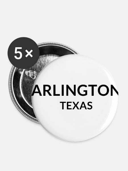 Arlington Texas USA - Buttons klein 25 mm (5er Pack) - Weiß