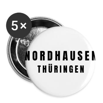 Nordhausen, Thuringe - Lot de 5 petits badges (25 mm) - blanc - Devant
