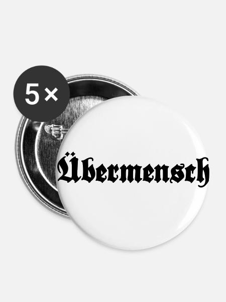 Übermensch - Overman - Buttons klein 25 mm (5er Pack) - Weiß