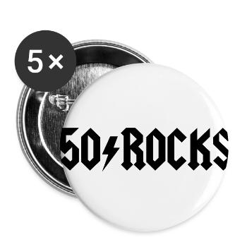 50 Geburtstag - Buttons klein 25 mm (5er Pack) - Weiß - Vorne