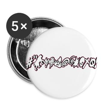 Jurer des emojis en style cartoon - Lot de 5 petits badges (25 mm) - blanc - Devant