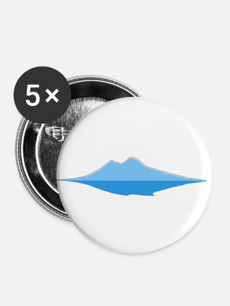 Neapel, Vesuv - Buttons klein 25 mm (5er Pack) - Weiß