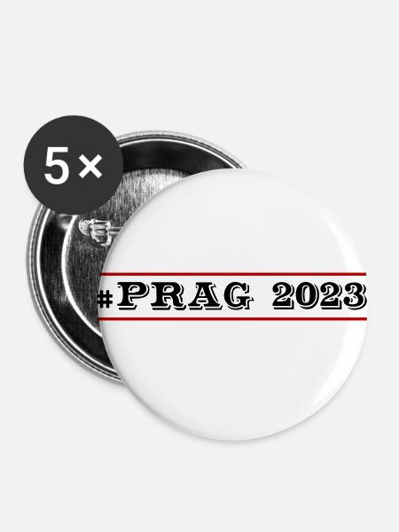 Prag 2023 - Buttons klein 25 mm (5er Pack) - Weiß