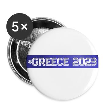 Greece 2023 - Buttons klein 25 mm (5er Pack) - Weiß - Vorne