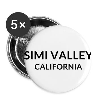 Simi Valley, Californie, États-Unis - Lot de 5 petits badges (25 mm) - blanc - Devant