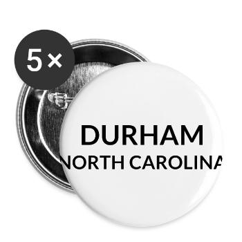 Durham, Caroline du Nord, États-Unis - Lot de 5 petits badges (25 mm) - blanc - Devant