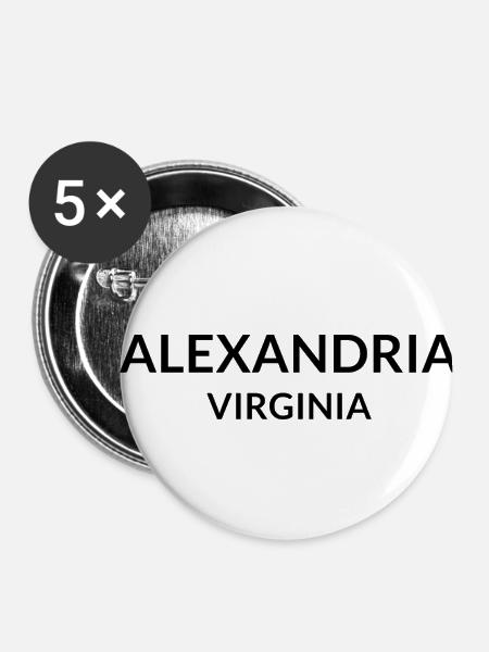 Alexandria Virginia USA - Buttons klein 25 mm (5er Pack) - Weiß