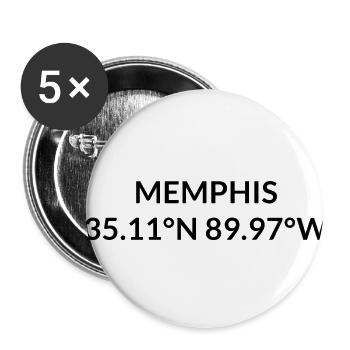 Memphis Tennessee USA Koordinaten - Buttons klein 25 mm (5er Pack) - Weiß - Vorne