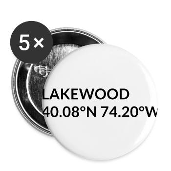 Lakewood, New Jersey, United States Coordinates - Buttons small 1''/25 mm (5-pack) - white - Front