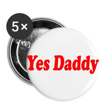 Yes daddy - Buttons klein 25 mm (5er Pack) - Weiß - Vorne