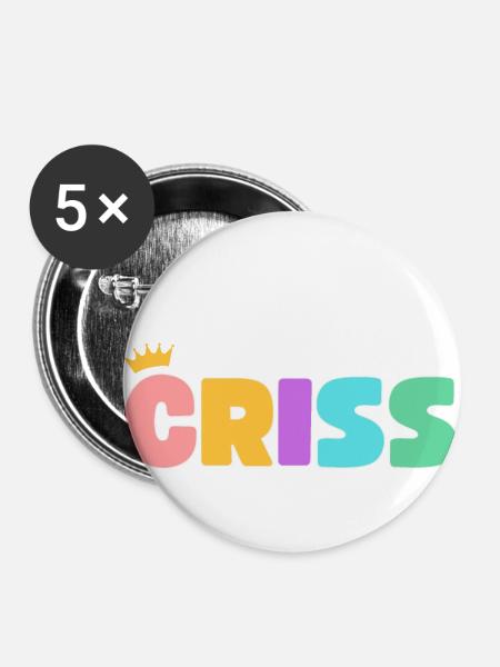 Criss! Personalisierbar - Buttons klein 25 mm (5er Pack) - Weiß