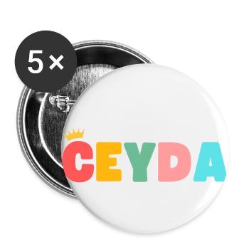Ceyda ! Personnalisable - Lot de 5 petits badges (25 mm) - blanc - Devant