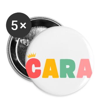 Cara! Personnalisable - Lot de 5 petits badges (25 mm) - blanc - Devant
