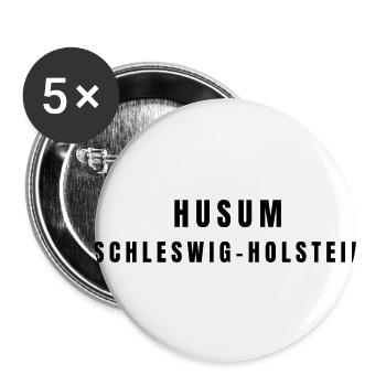 Husum Schleswig-Holstein - Buttons small 1''/25 mm (5-pack) - white - Front