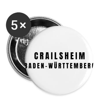 Crailsheim, Bade-Wurtemberg - Lot de 5 petits badges (25 mm) - blanc - Devant