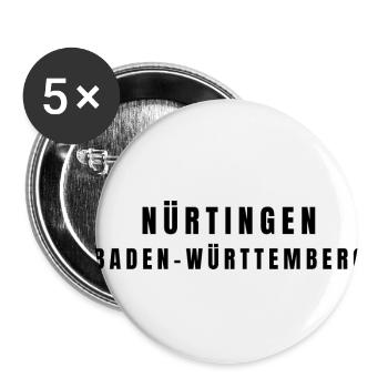 Nürtingen, Bade-Wurtemberg - Lot de 5 petits badges (25 mm) - blanc - Devant
