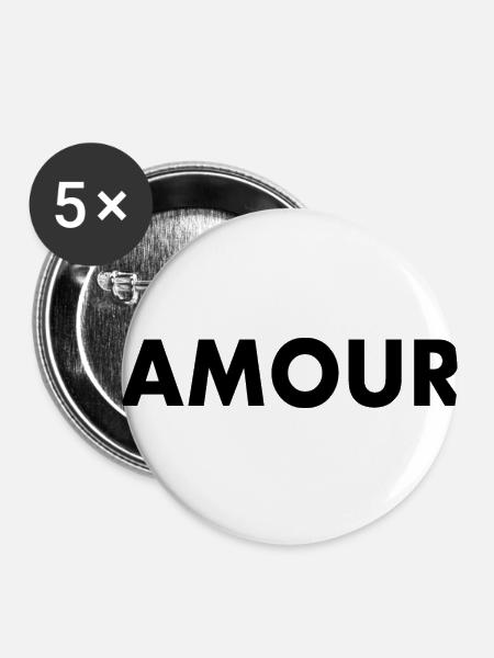 Amour - Buttons klein 25 mm (5er Pack) - Weiß
