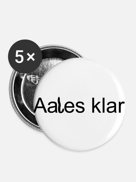 Aales klar - Buttons klein 25 mm (5er Pack) - Weiß