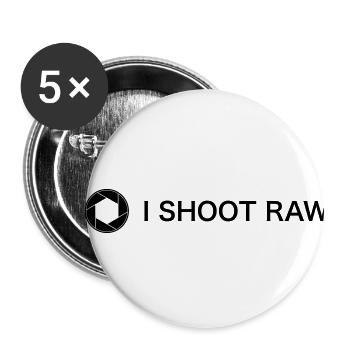 I shoot raw - Buttons klein 25 mm (5er Pack) - Weiß - Vorne
