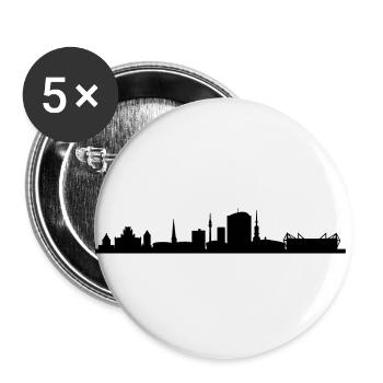 Dortmund Skyline - Lot de 5 petits badges (25 mm) - blanc - Devant