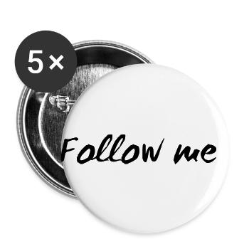 Suivez-moi - Déclaration - Clique - Lot de 5 petits badges (25 mm) - blanc - Devant