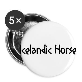 Icelandic Horse : Cheval de cheval de l’Islande Pony Merch - Lot de 5 petits badges (25 mm) - blanc - Devant