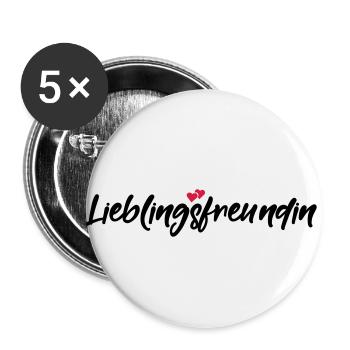 Lieblingsfreundin beste Freundin Spruch Geschenk - Buttons klein 25 mm (5er Pack) - Weiß - Vorne