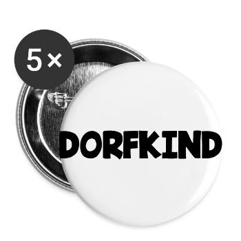 Dorfkind Dorf Ländlich Bauer Landleben Provinz - Buttons klein 25 mm (5er Pack) - Weiß - Vorne
