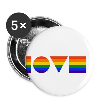 LGBT Love Geometry Gay Pride Rainbow Symbols - Buttons small 1''/25 mm (5-pack) - white - Front