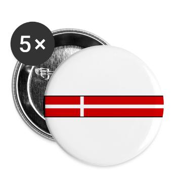 Drapeau du Danemark - Lot de 5 petits badges (25 mm) - blanc - Devant