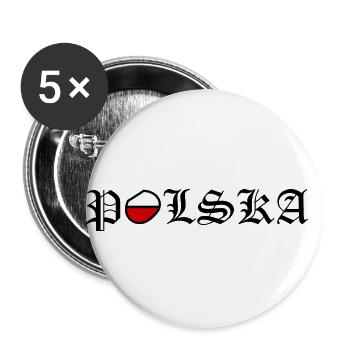 Polen - Buttons klein 25 mm (5er Pack) - Weiß - Vorne