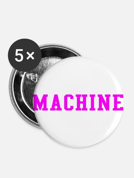 MASCHINE (ROSA) - Buttons klein 25 mm (5er Pack) - Weiß