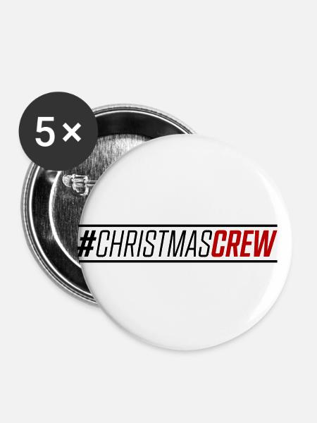 christmas crew - Buttons klein 25 mm (5er Pack) - Weiß