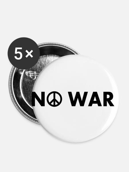 No war - Buttons klein 25 mm (5er Pack) - Weiß
