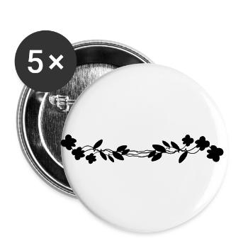 plant line stroke pattern - Buttons small 1''/25 mm (5-pack) - white - Front