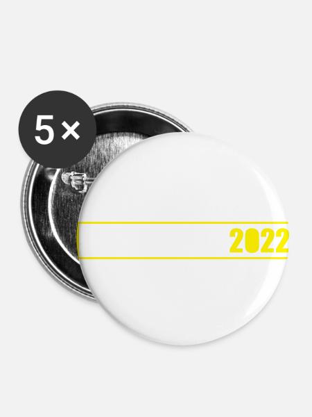 Marbella 2022 - Buttons klein 25 mm (5er Pack) - Weiß