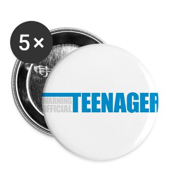 warning official teenager Zitat - Buttons klein 25 mm (5er Pack) - Weiß - Vorne