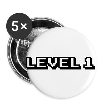 Level 1 Beginning Birth Birthday - Buttons small 1''/25 mm (5-pack) - white - Front